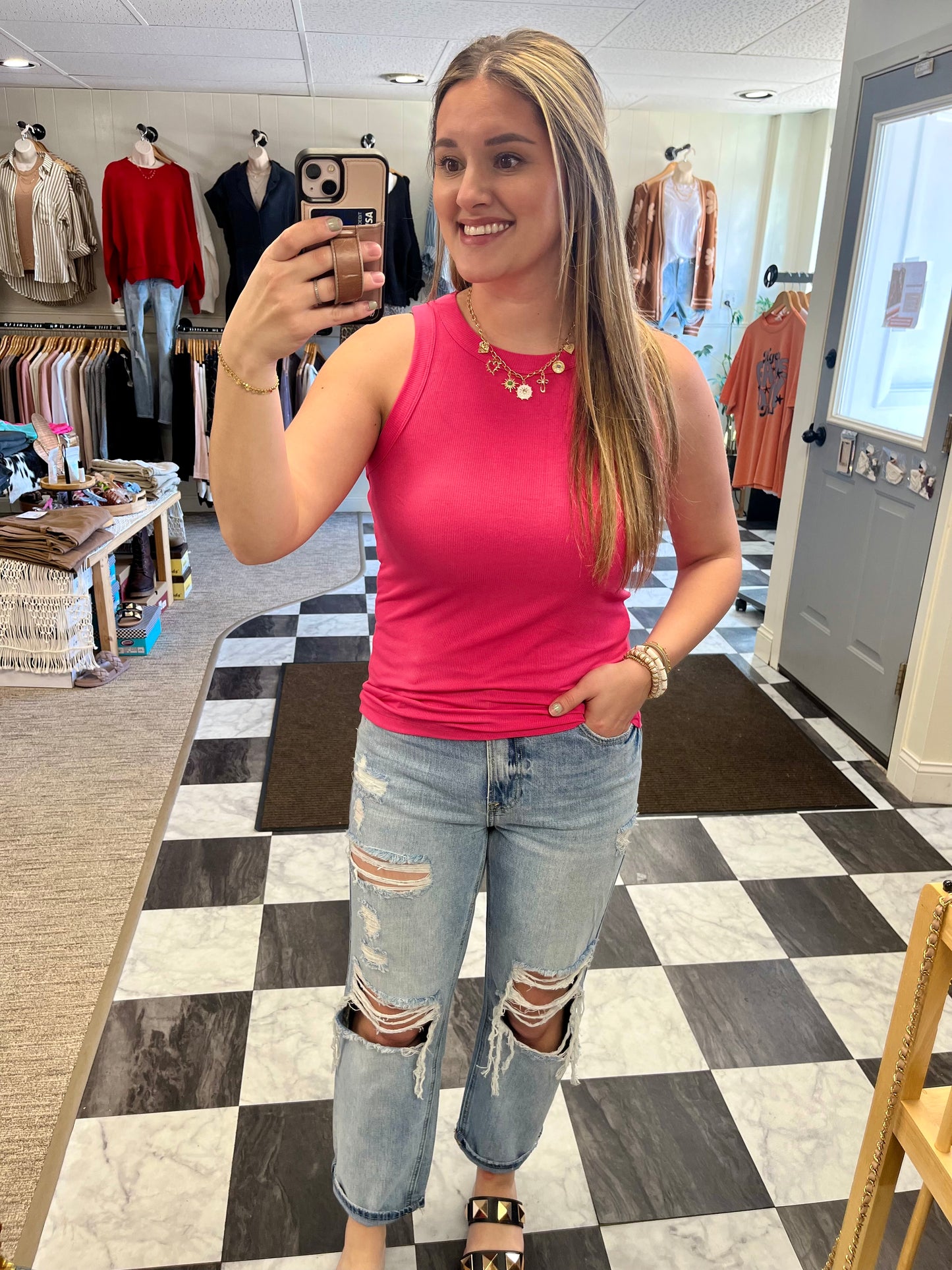 Bev Basic Tank - Pink