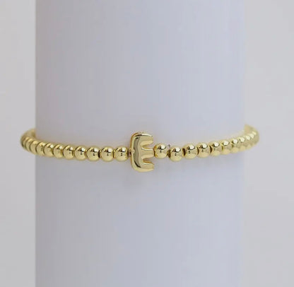 Initial Beaded Bracelet - Gold