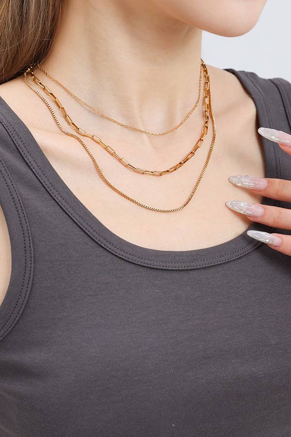 Layered Chain Necklace - Gold