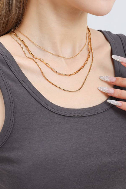 Layered Chain Necklace - Gold