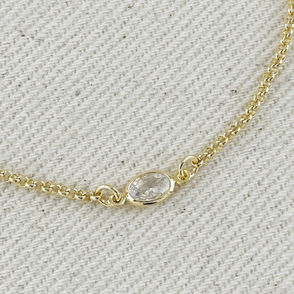 CZ Solitaire  Bracelet -18k Gold Filled