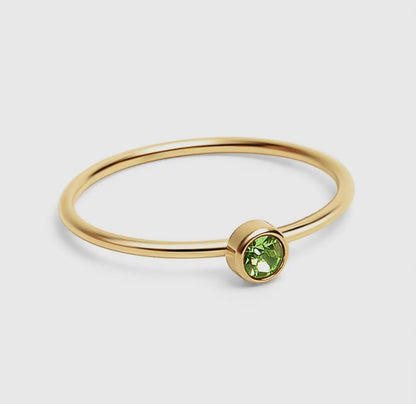 18K Gold Birthstone Stacking Ring