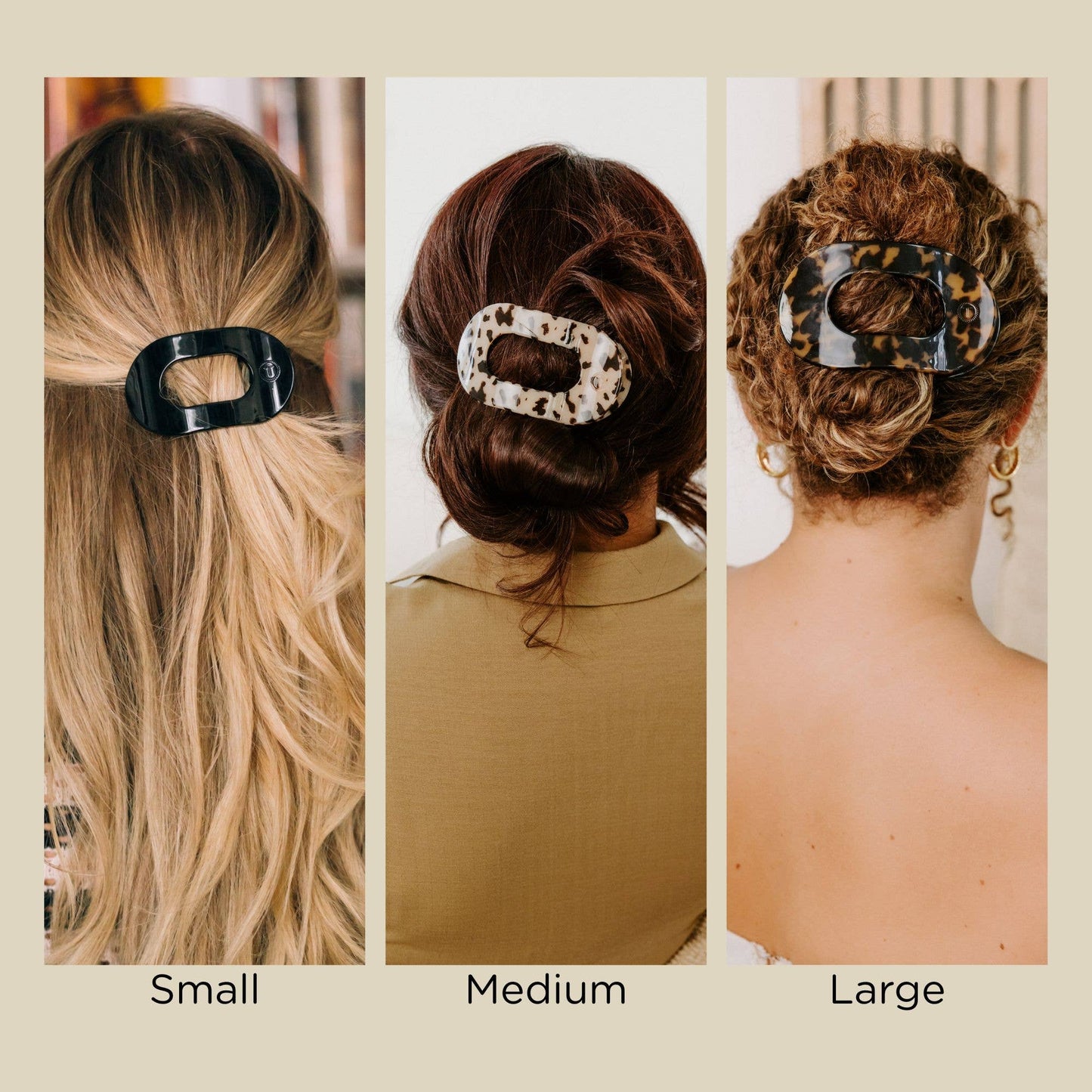 Round Flat Hair Clip | Small | Jet Black