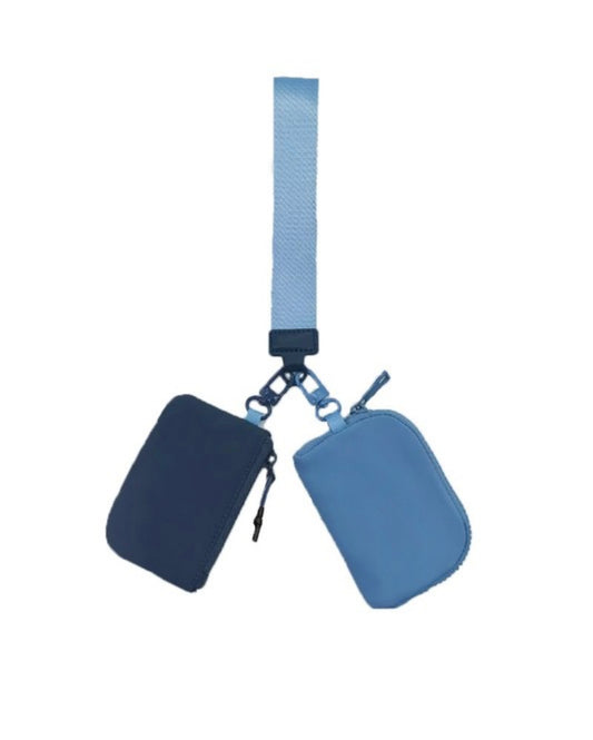 Dual Pouch Wristlet - Blues
