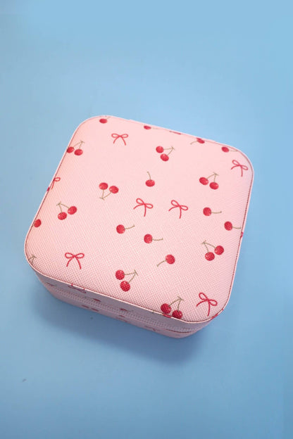 Jewelry Travel Case - Pink Cherry Bow