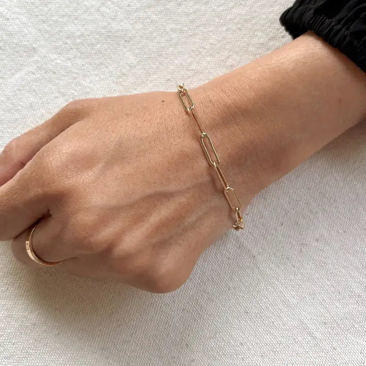 Paperclip Bracelet - 18k Gold