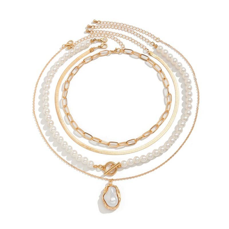 Pearl Charm Layered Necklace