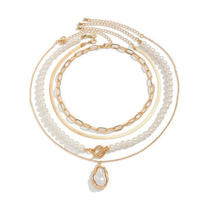 Pearl Charm Layered Necklace