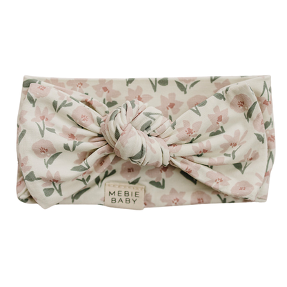 Pink Petal Floral Bamboo Head Wrap