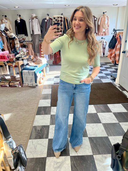 Lyla Short Sleeve - Mint Green