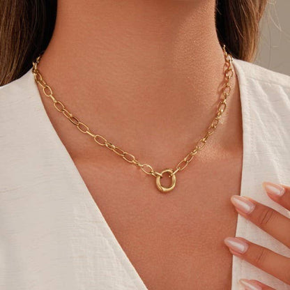 Chunky Oval Necklace - Gold