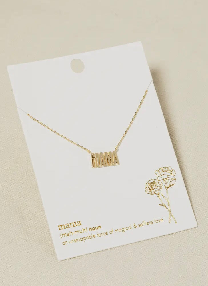 Mama Pendent Necklace - Gold