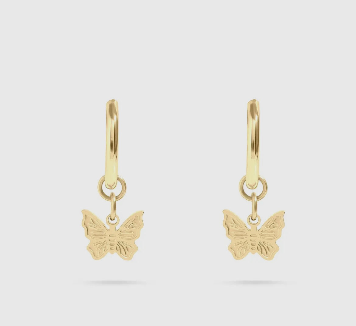 Butterfly Huggie Earrings - Gold