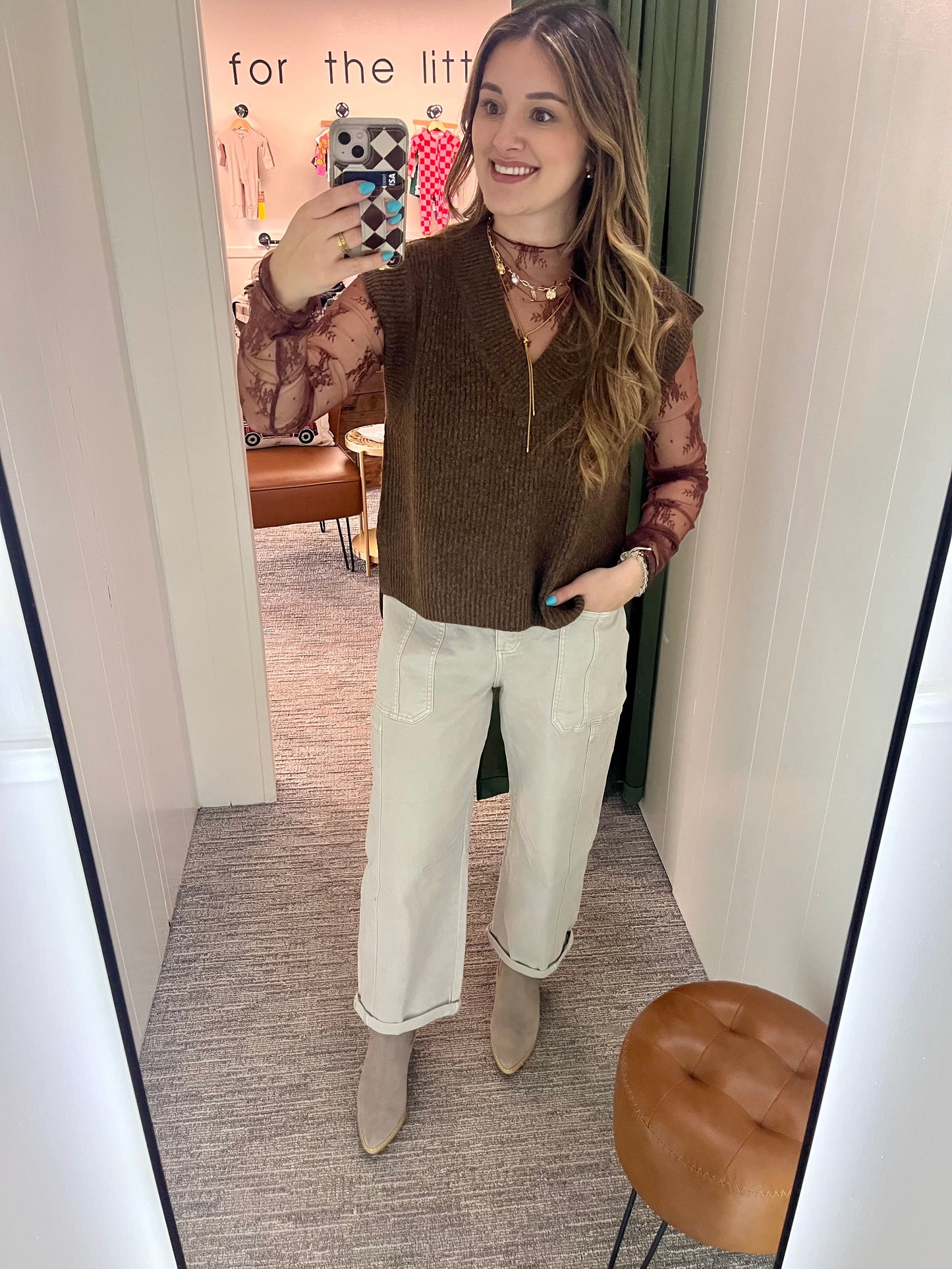 Nola Lace Long Sleeve - Brown