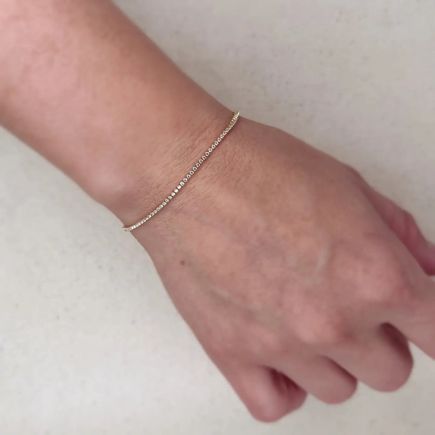 CZ Tennis Bracelet - 18k Gold