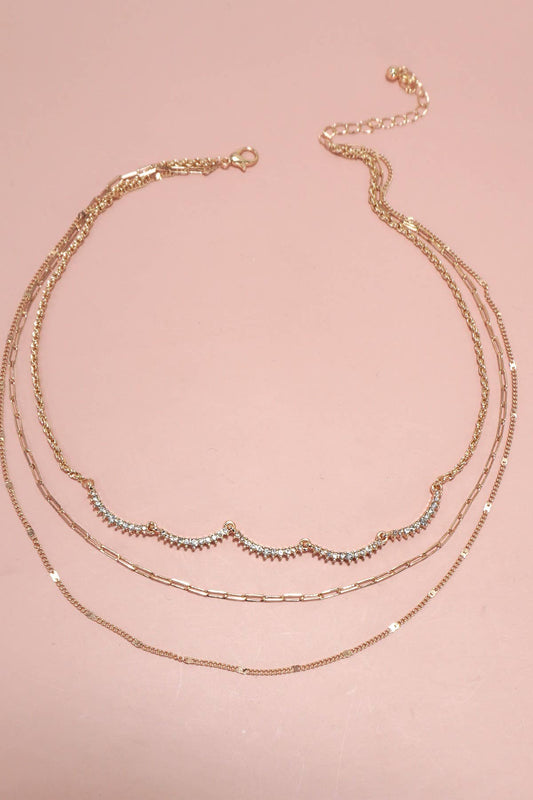 Multi Layer Rhinestone Necklace