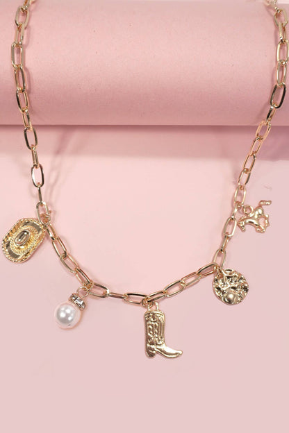 Western Charm Boot Necklace