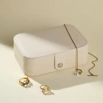 Jewelry Organizer Travel Case - Off White