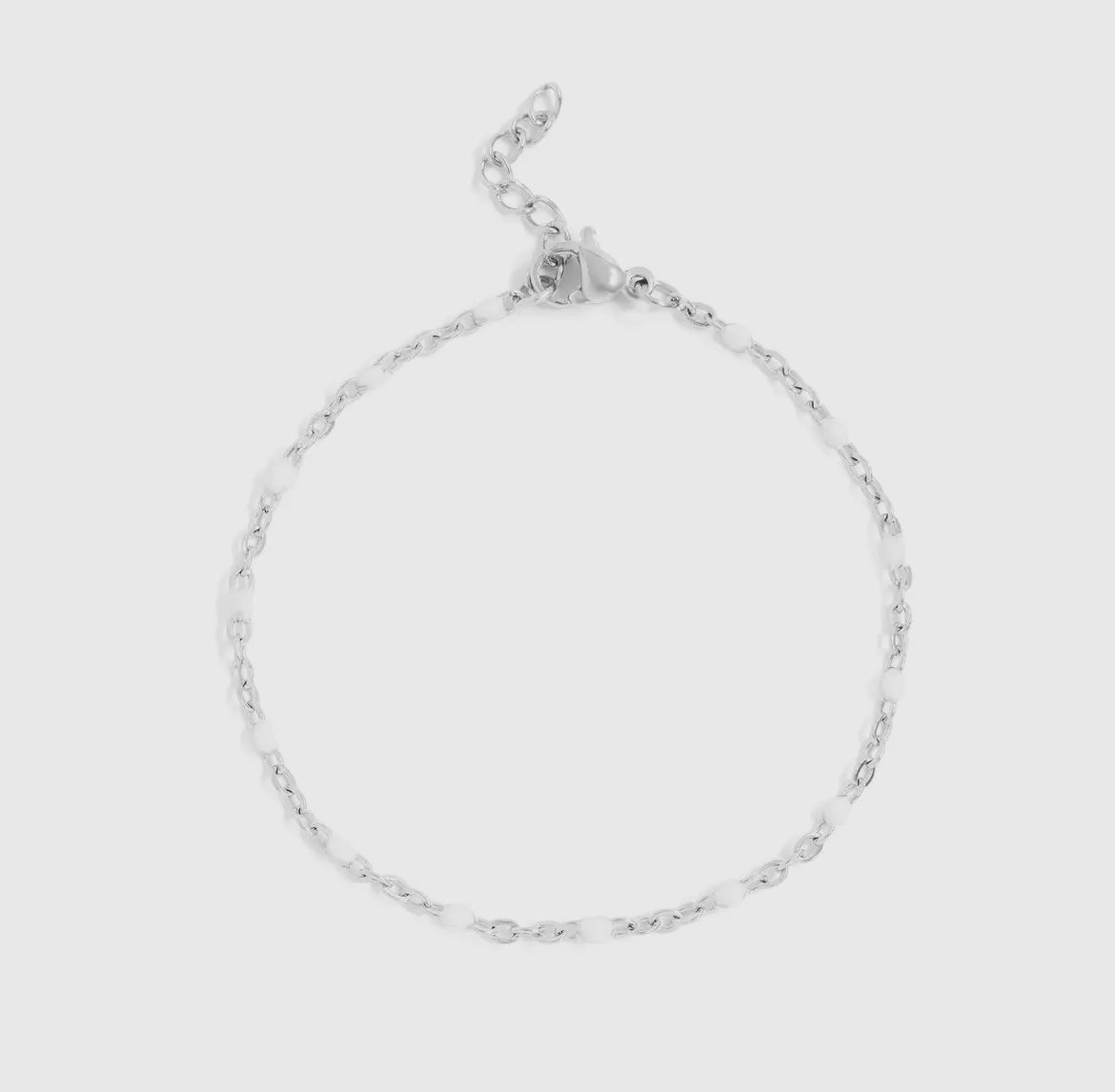 White Confetti Bracelet - Stainless Steel