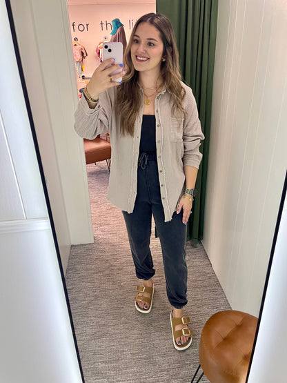 Tillie Button Up - Ash Mocha