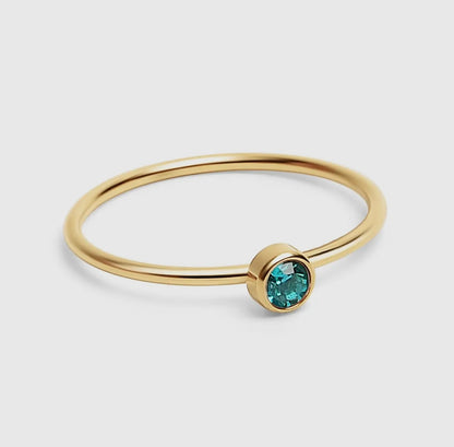 18K Gold Birthstone Stacking Ring