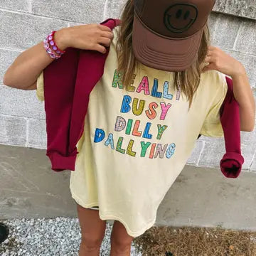 Dilly Dallying Graphic Tee - Butter Yellow