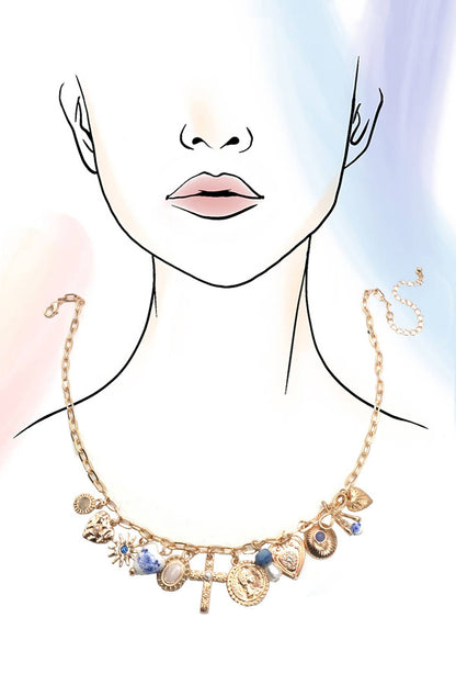 Porcelain Heart Charm Necklace