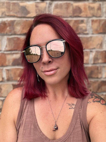 Ivy - Women's Oversized Square Sunglasses - Gold