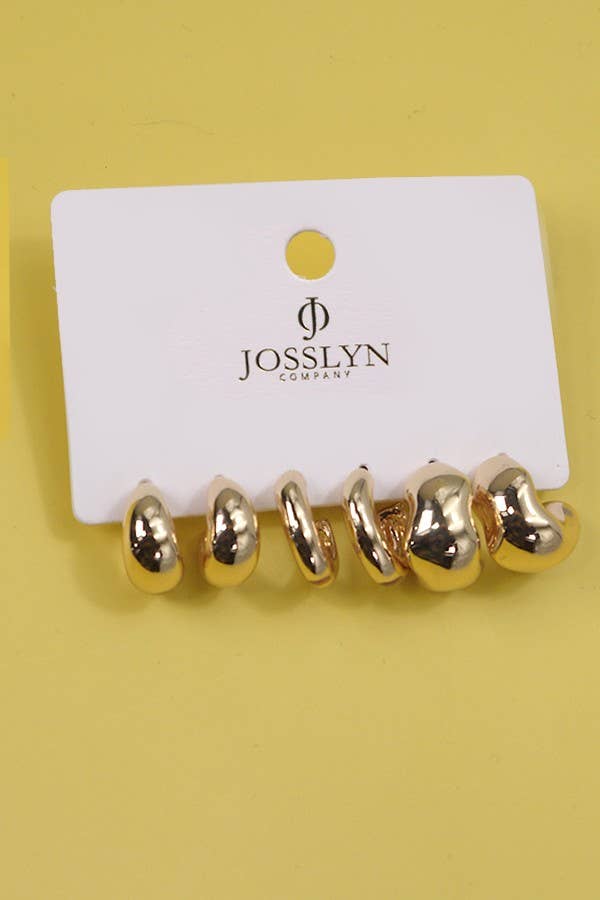 Bubbly Mini Hoop Earring Set - Gold
