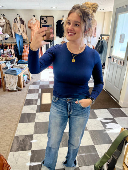 Elena Long Sleeve - Navy Blue