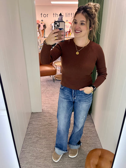 Collyns Ribbed Sweater - Coffee