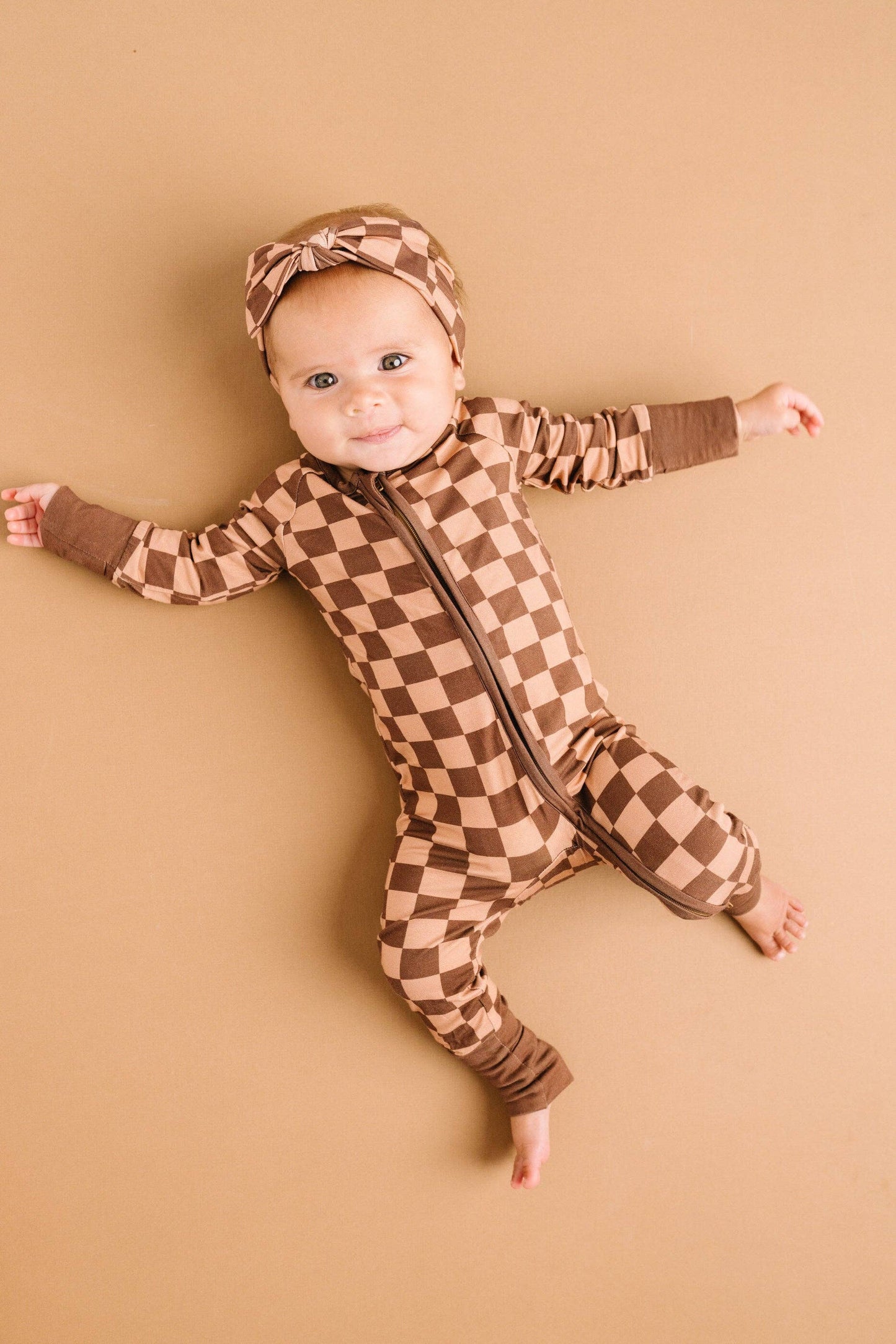 Espresso Checkered Bamboo Sleeper