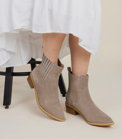 Leonora Suede Boot - Taupe