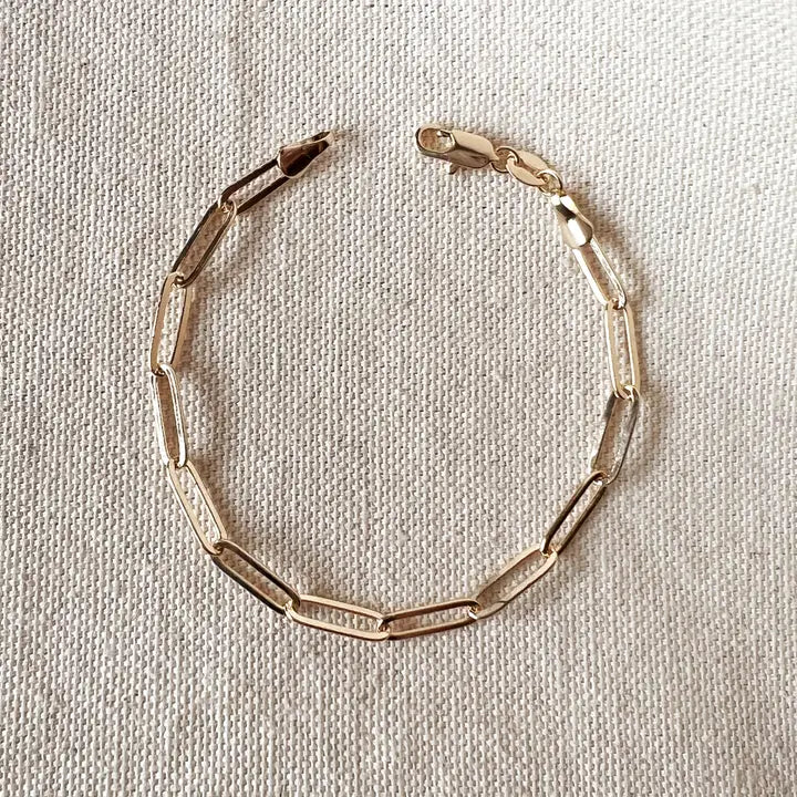 Paperclip Bracelet - 18k Gold