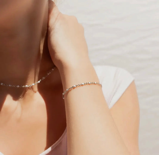 White Confetti Bracelet - Stainless Steel