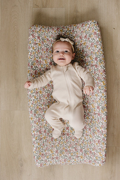 Sunny Petals Muslin Changing Pad Cover