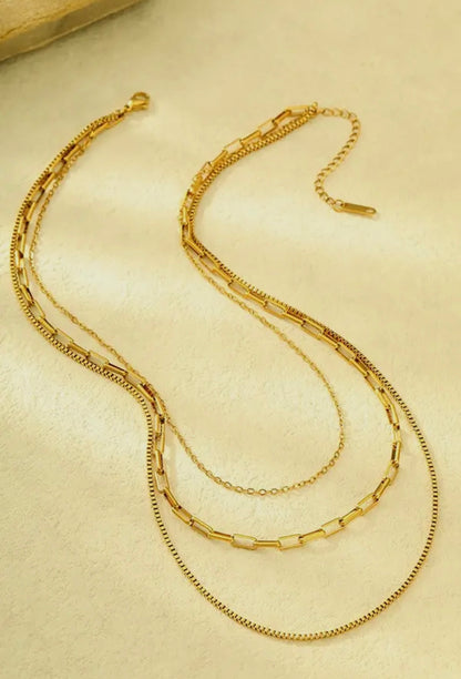 Multi Chain Layered Necklace - Gold