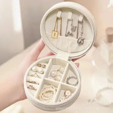 Round Jewelry Travel Case - Black