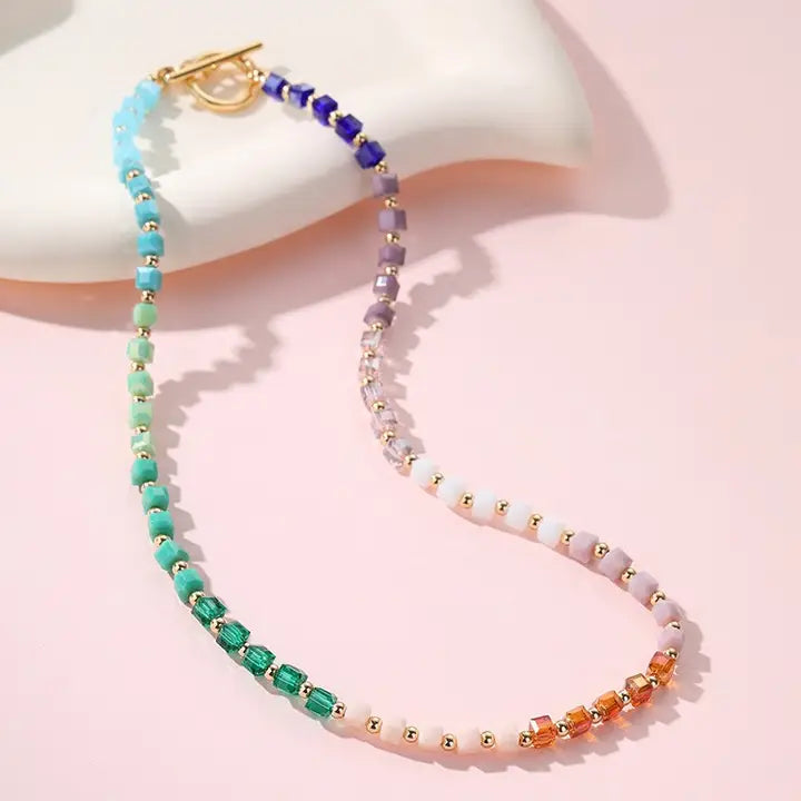 Multicolored Cube Necklace