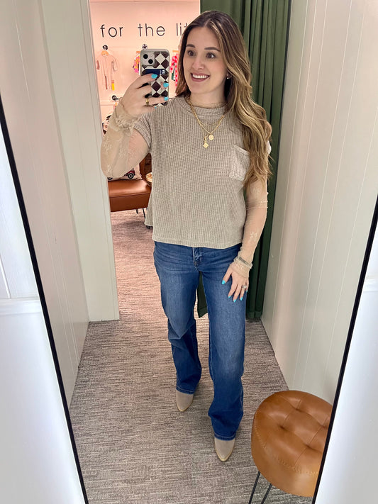 Serena Short Sleeve Sweater - Ash Mocha