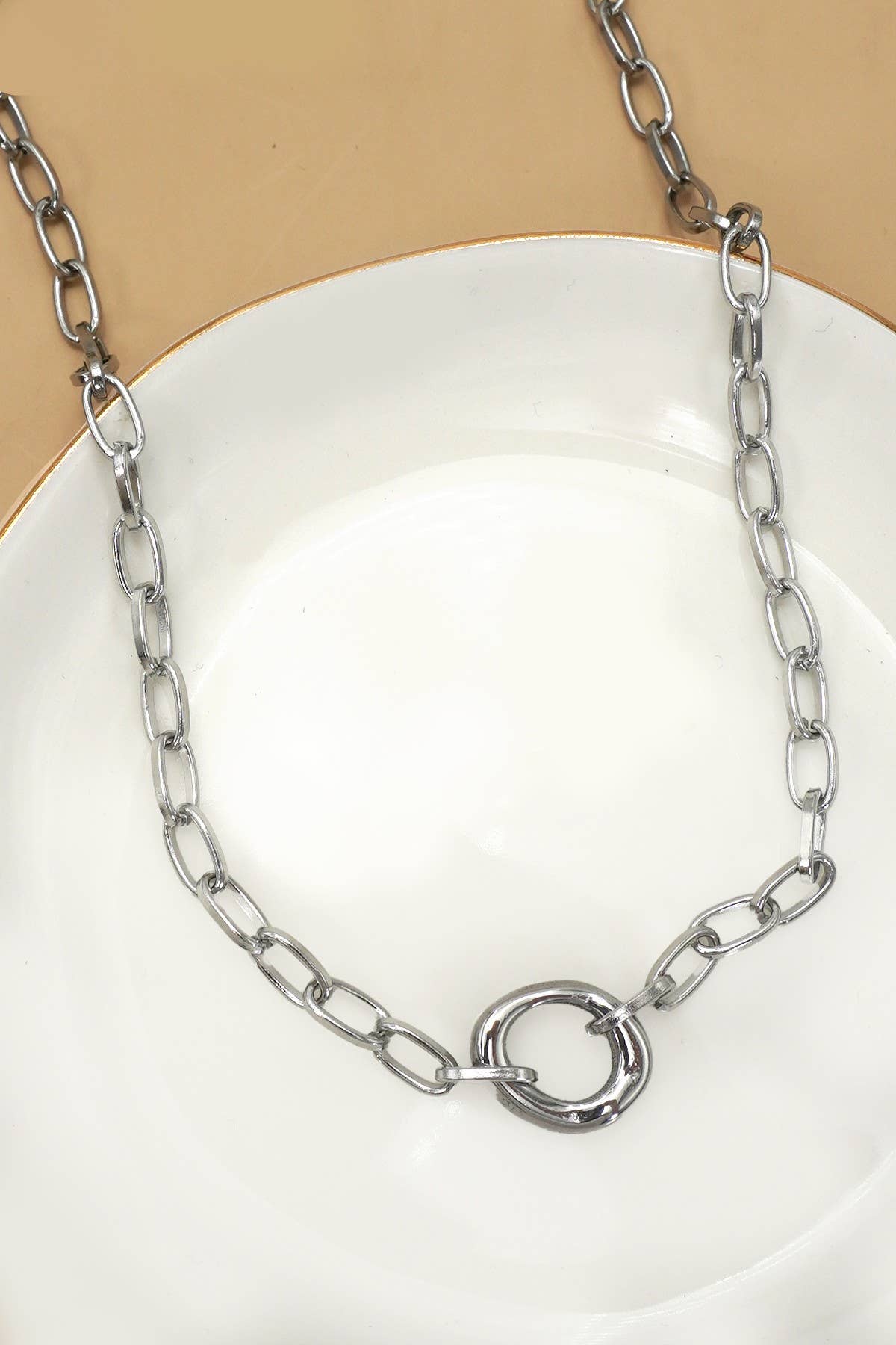 Oval Necklace - Silver