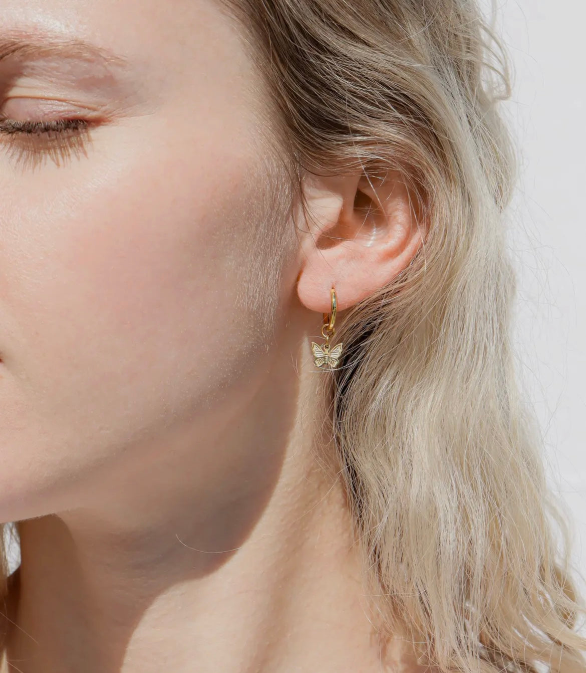 Butterfly Huggie Earrings - Gold