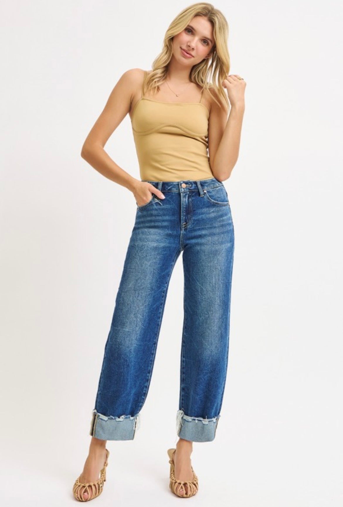 Kaylee Boyfriend Cuffed Jeans