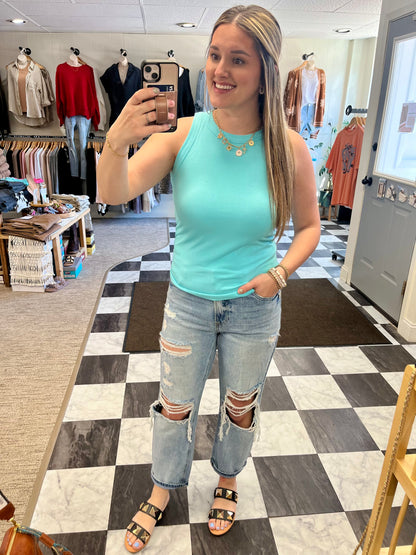Bev Basic Tank - Sky Blue