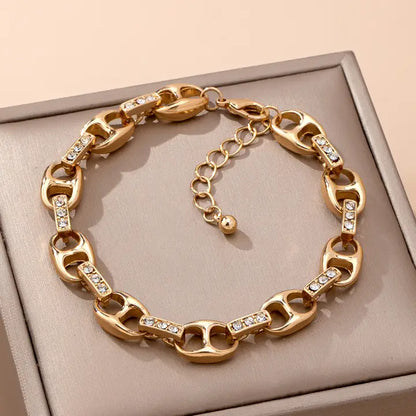 Sparkling Link Chain Bracelet - Gold