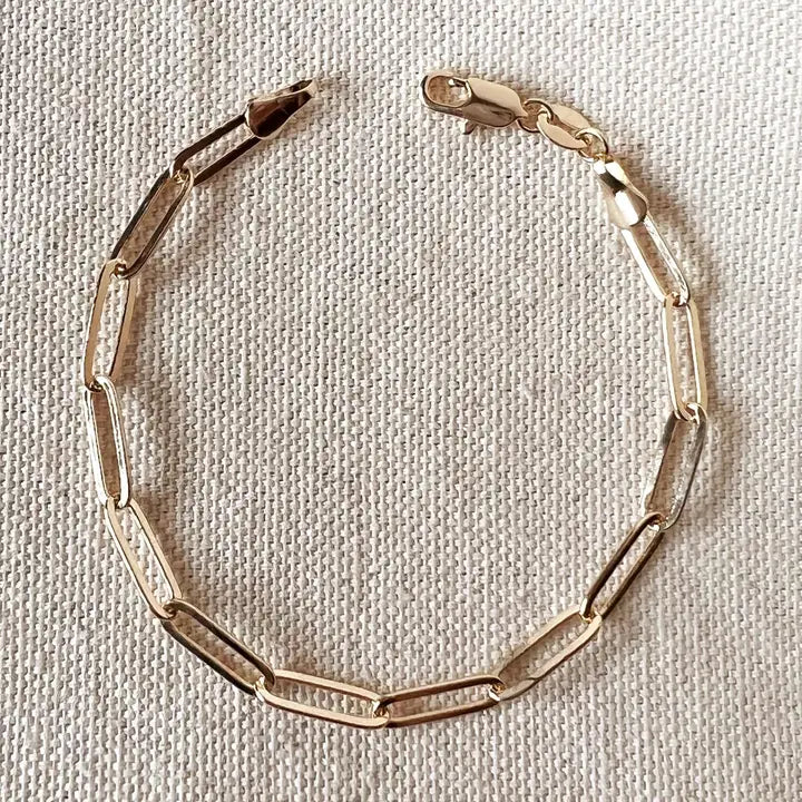 Classic Paperclip Bracelet - 18k Gold Filled