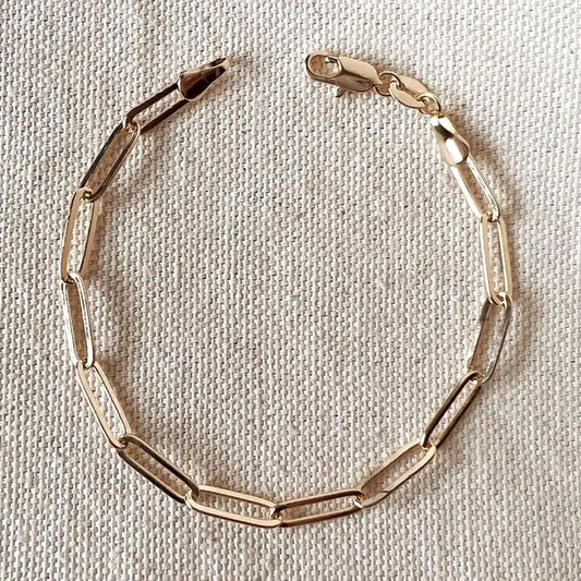 Classic Paperclip Bracelet - 18k Gold Filled