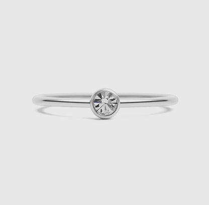 Stainless Steel Birthstone Stacking Ring