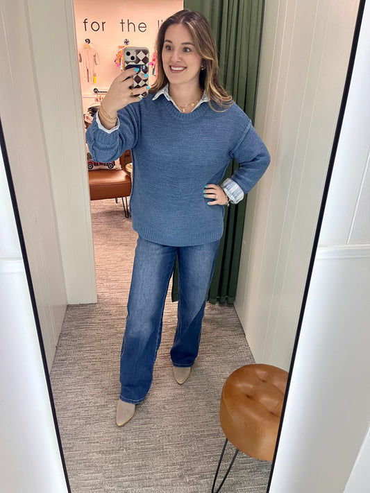 Ellie Sweater - Dusty Blue