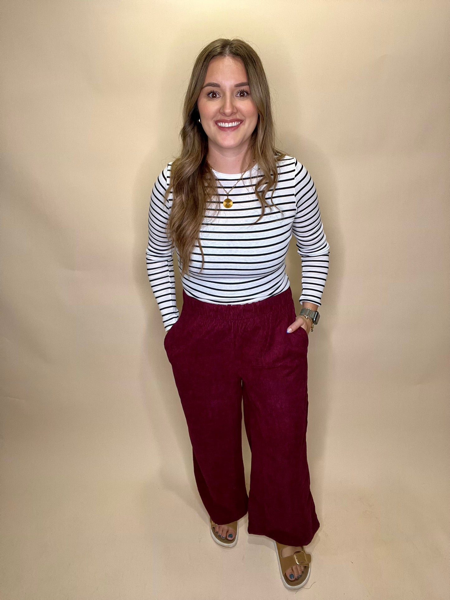 Lanae Striped Long Sleeve - White/Black